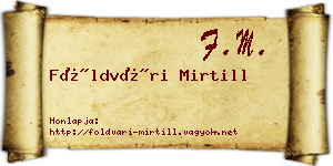 Földvári Mirtill névjegykártya